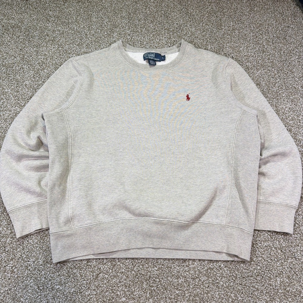 Vintage Polo Ralph Lauren Gray Sweatshirt Heavyweight Size Large Essentials